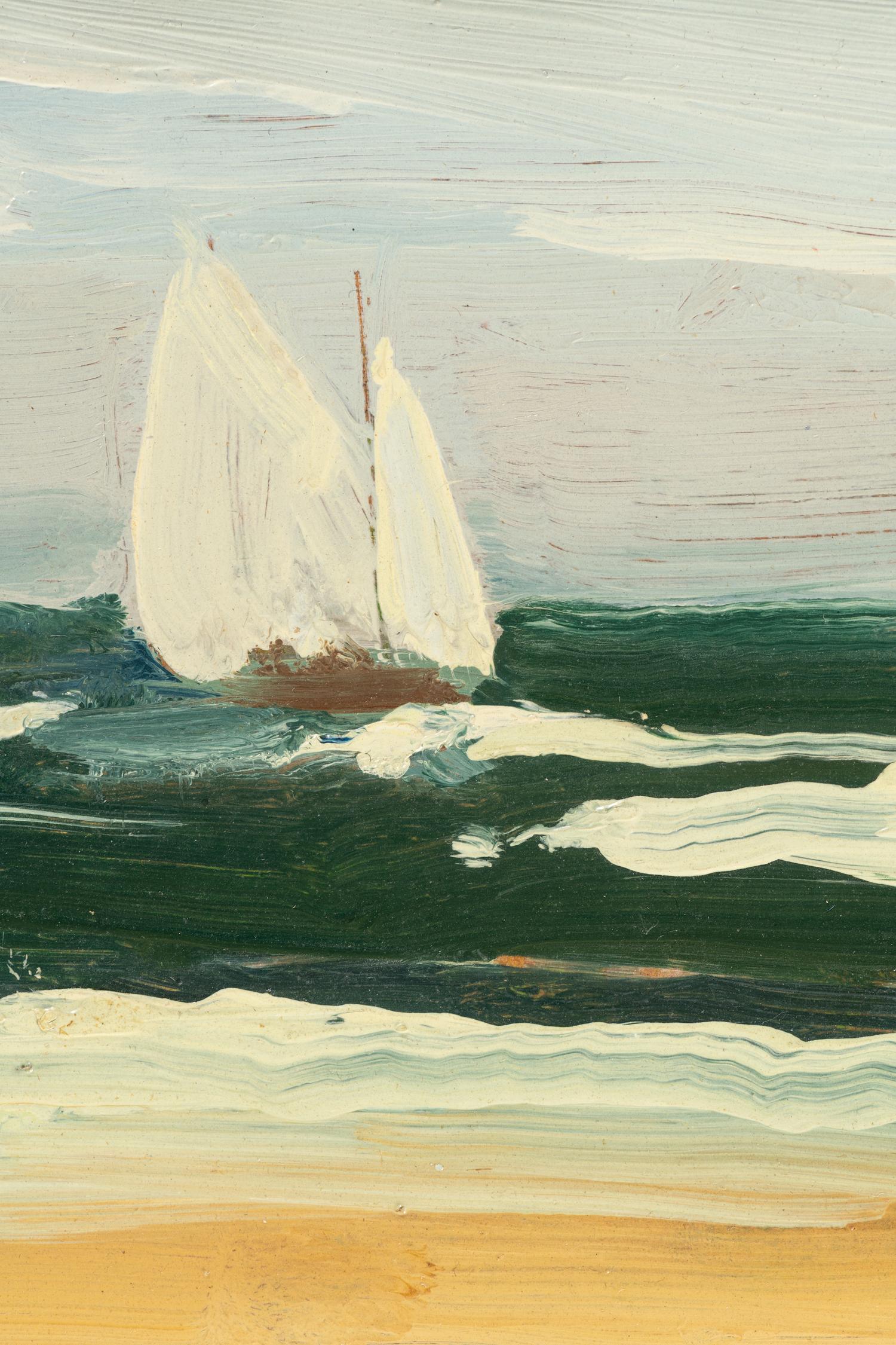 Seascape with Sailboat , c. 1970