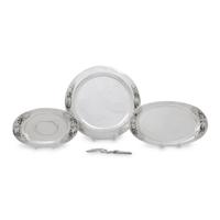 Three Mexican Silver Trays