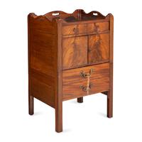 A Near Pair of George III Mahogany Bedside Cupboards