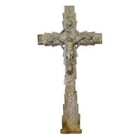 A Cast Iron Crucifix 22" W x .5" D x 47" H — France, Circa 1900