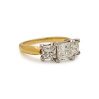 Three Stone Diamond Band Ring