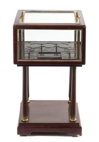 An Austrian Mahogany and Glass Bar Vitrine Height 31 1/2 inches.