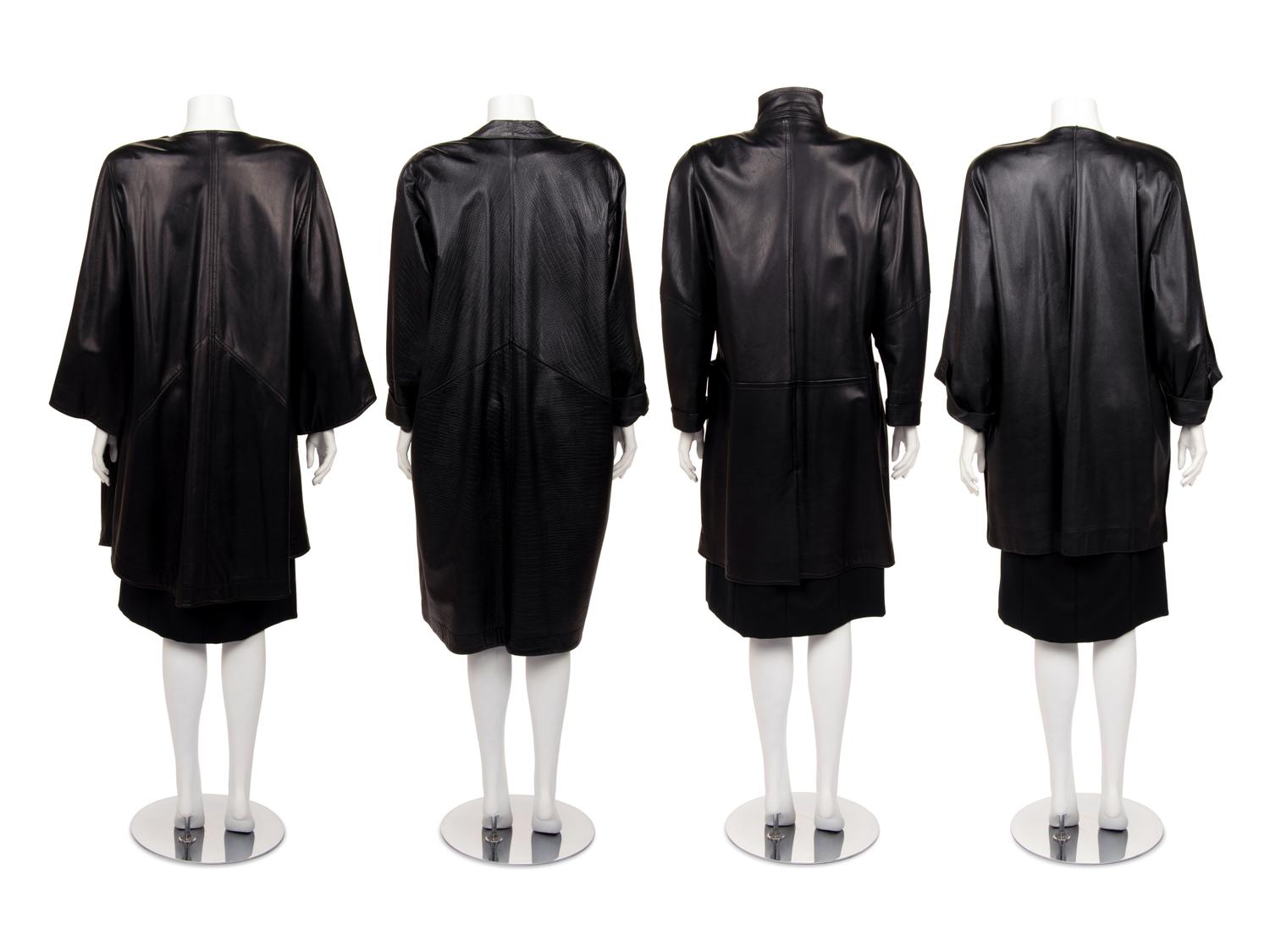 Nine Jean Muir Leather Outerwear Pieces, 1980s