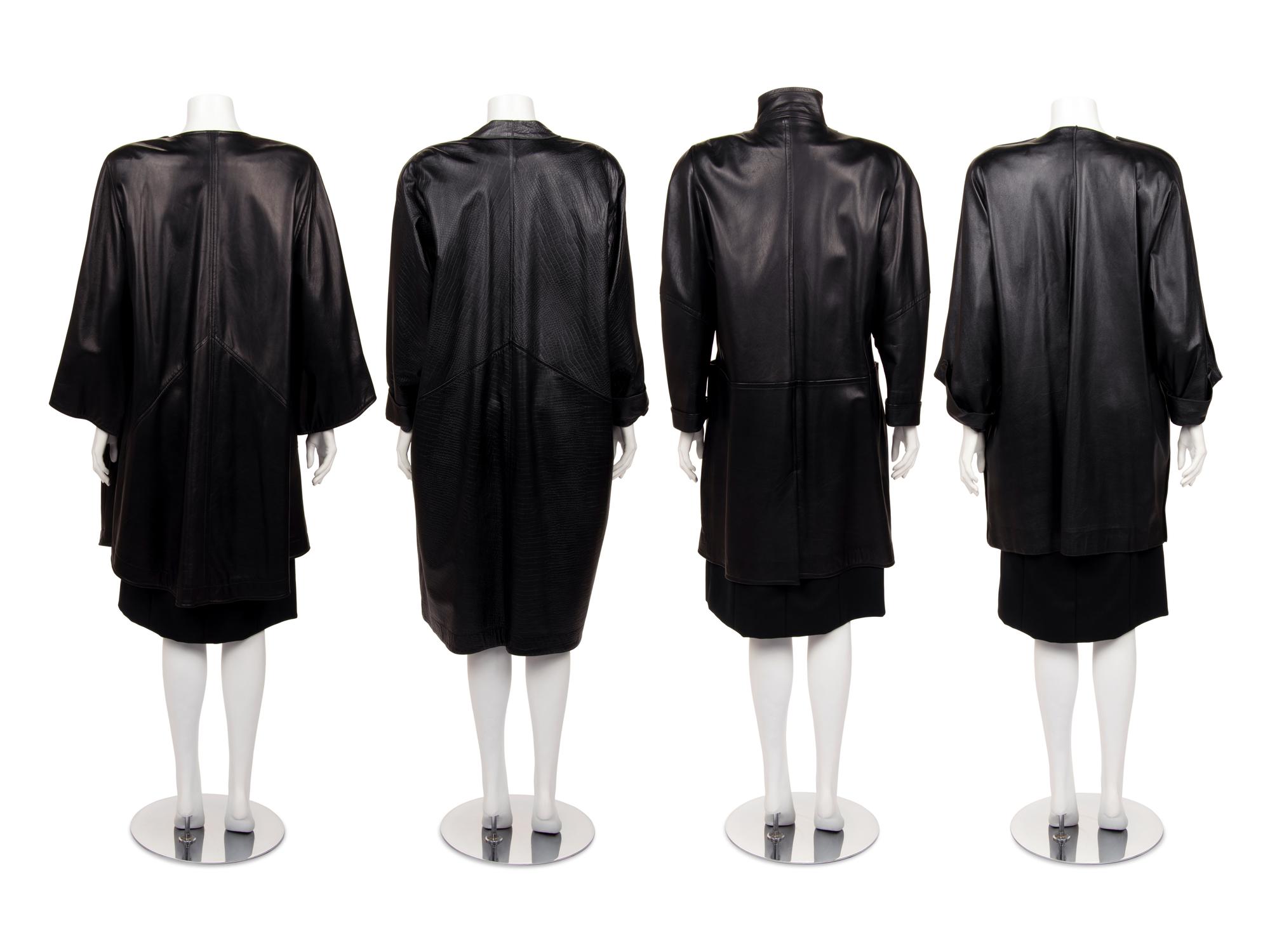Nine Jean Muir Leather Outerwear Pieces, 1980s