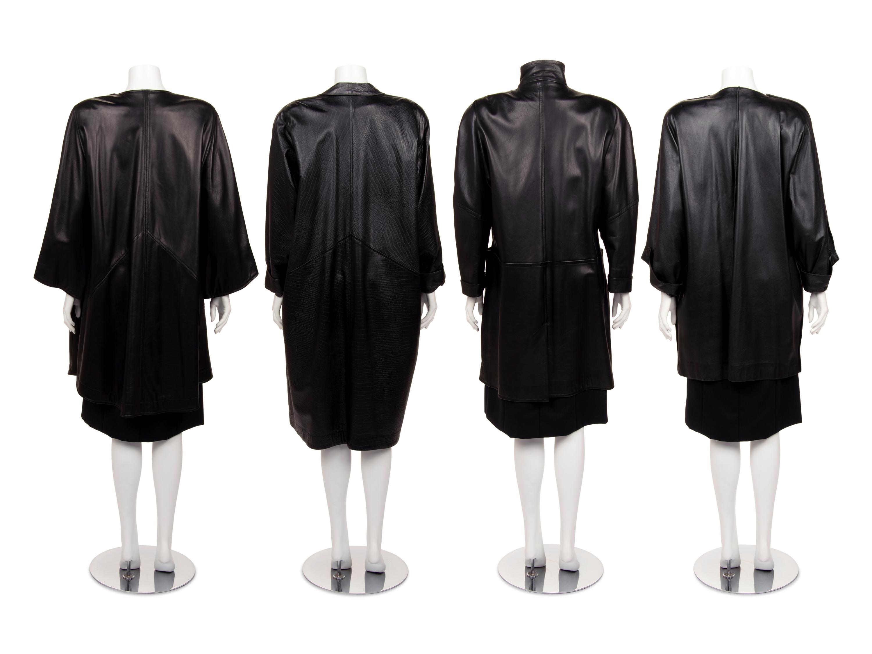 Nine Jean Muir Leather Outerwear Pieces, 1980s