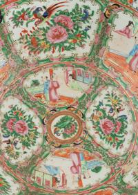A Chinese Export Rose Medallion Porcelain Punch Bowl