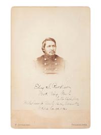 [CIVIL WAR]. PARKER, Ely S. Signed and inscribed cabinet card. Philadelphia: Gutekunst, n.d.