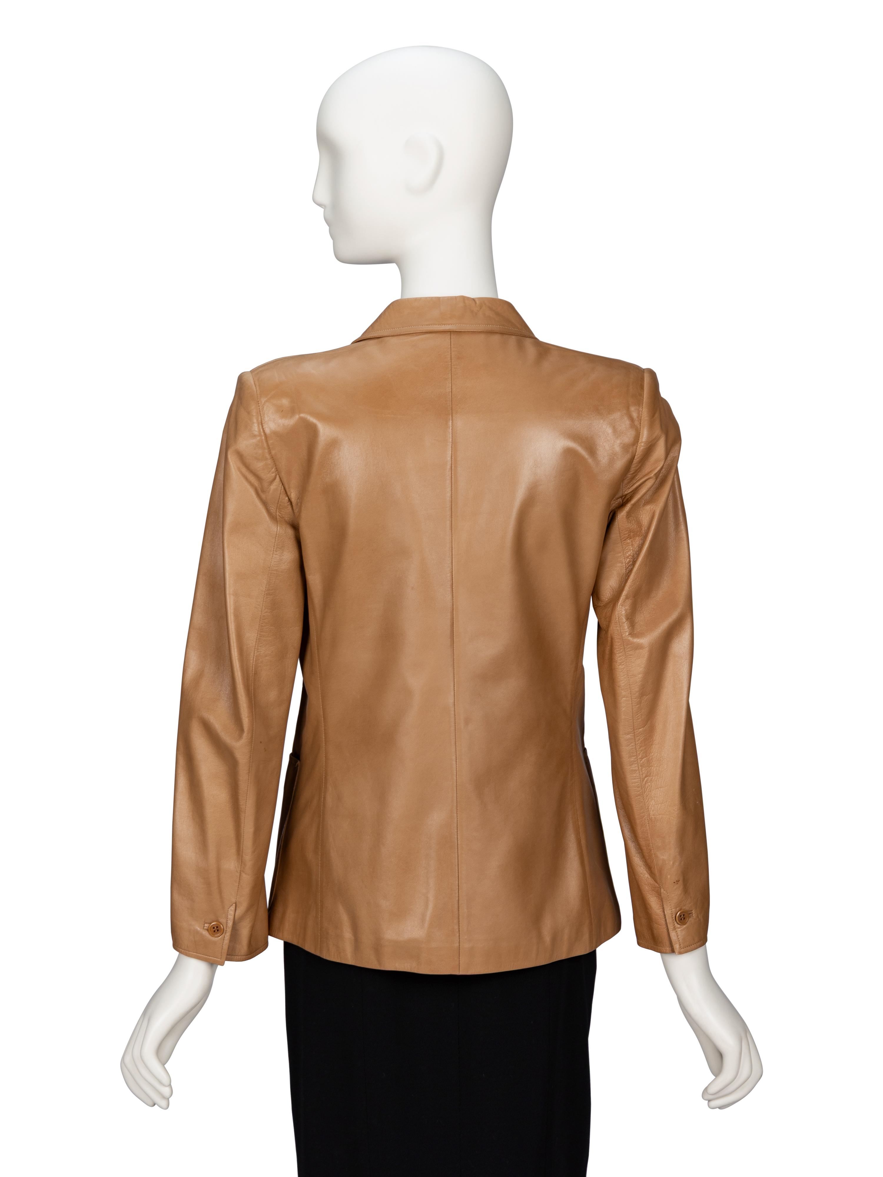 Gucci, Tan Leather Blazer