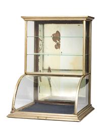 Two Curved Metal Frame Countertop Display Cases