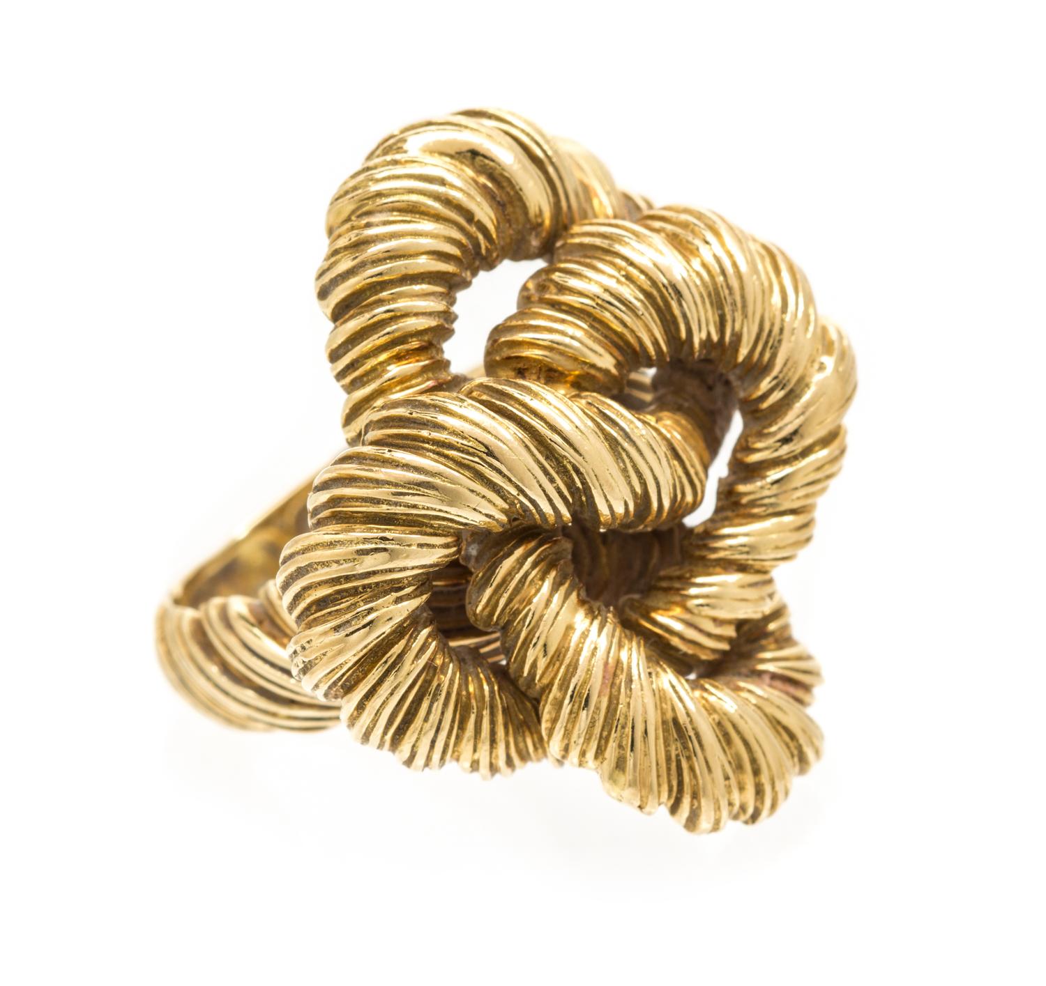 An 18 Karat Yellow Gold Knot Motif Ring, J. Rossi, 10.20 dwts.