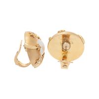 CHANEL, YELLOW GOLD, CULTURED MABE PEARL AND DIAMOND EARCLIPS