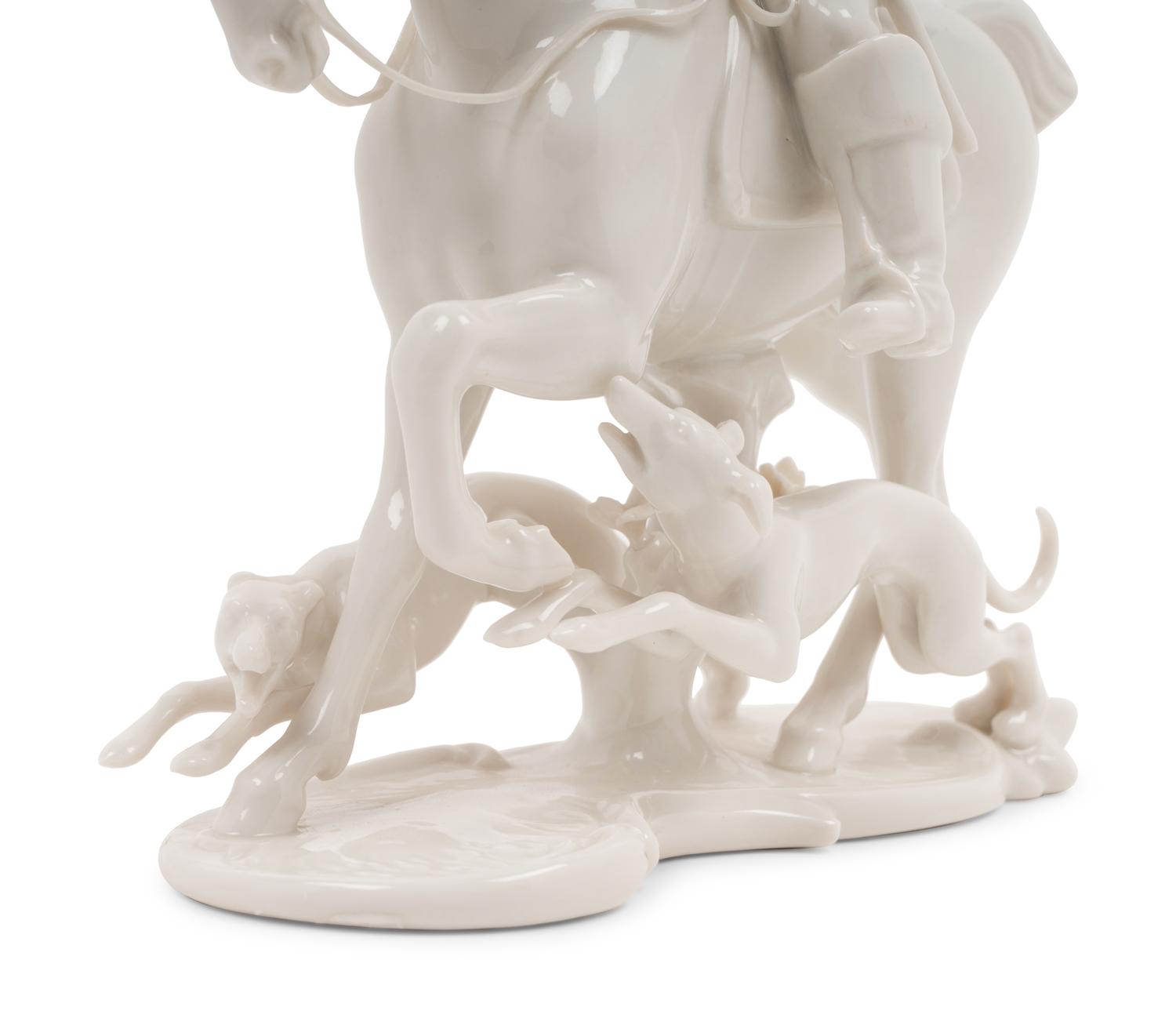 A Group of Twelve Nymphenburg Porcelain Equestrian Groups