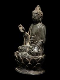 A Bronze Figure of Seated Buddha Shakyamuni