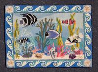 Two Hooked Wool Rugs Dimensions of larger 3 feet 2 inches x 3 feet 3inches. — 20TH CENTURY
