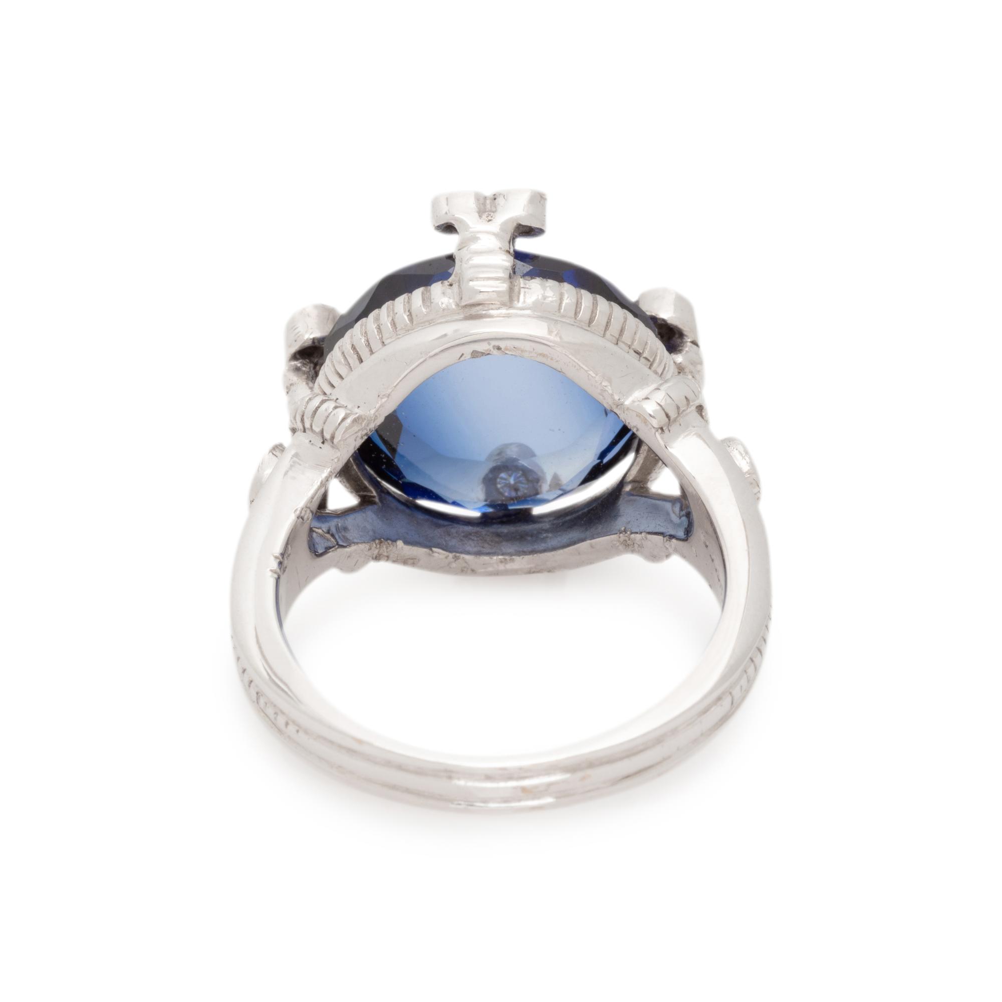 JUDITH RIPKA, IOLITE AND DIAMOND RING