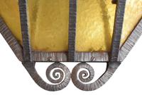 A Pair of Fer Forge Wrought Iron Mirrors with Pockets 15" W x 4.5" D x 25.5" H — France, Circa 1930