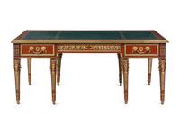 A Louis XVI Style Gilt Bronze Mounted Mahogany Bureau Plat After the Model by Guillaume Benneman