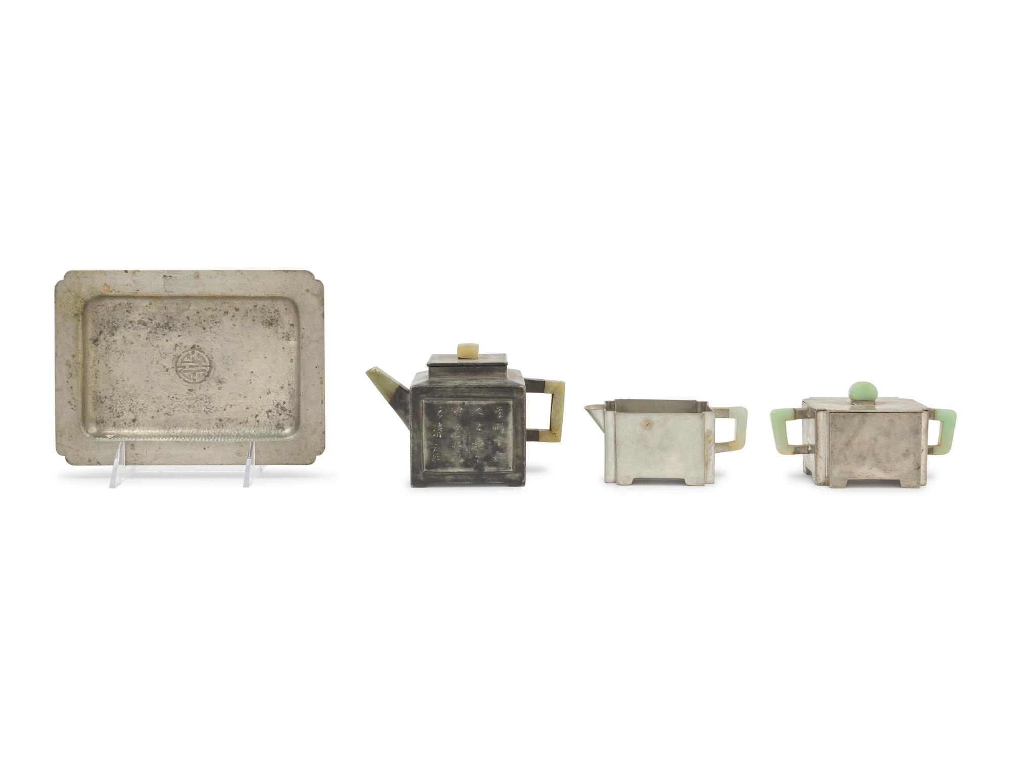 Four Chinese Pewter Wares