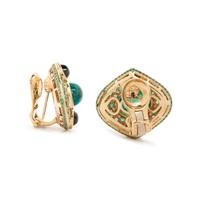 MARINA B., EMERALD, DIAMOND, AND BLACK SPINEL 'LUCILLA' EARRINGS