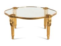 A Gilt Bronze and Glass Cocktail Table