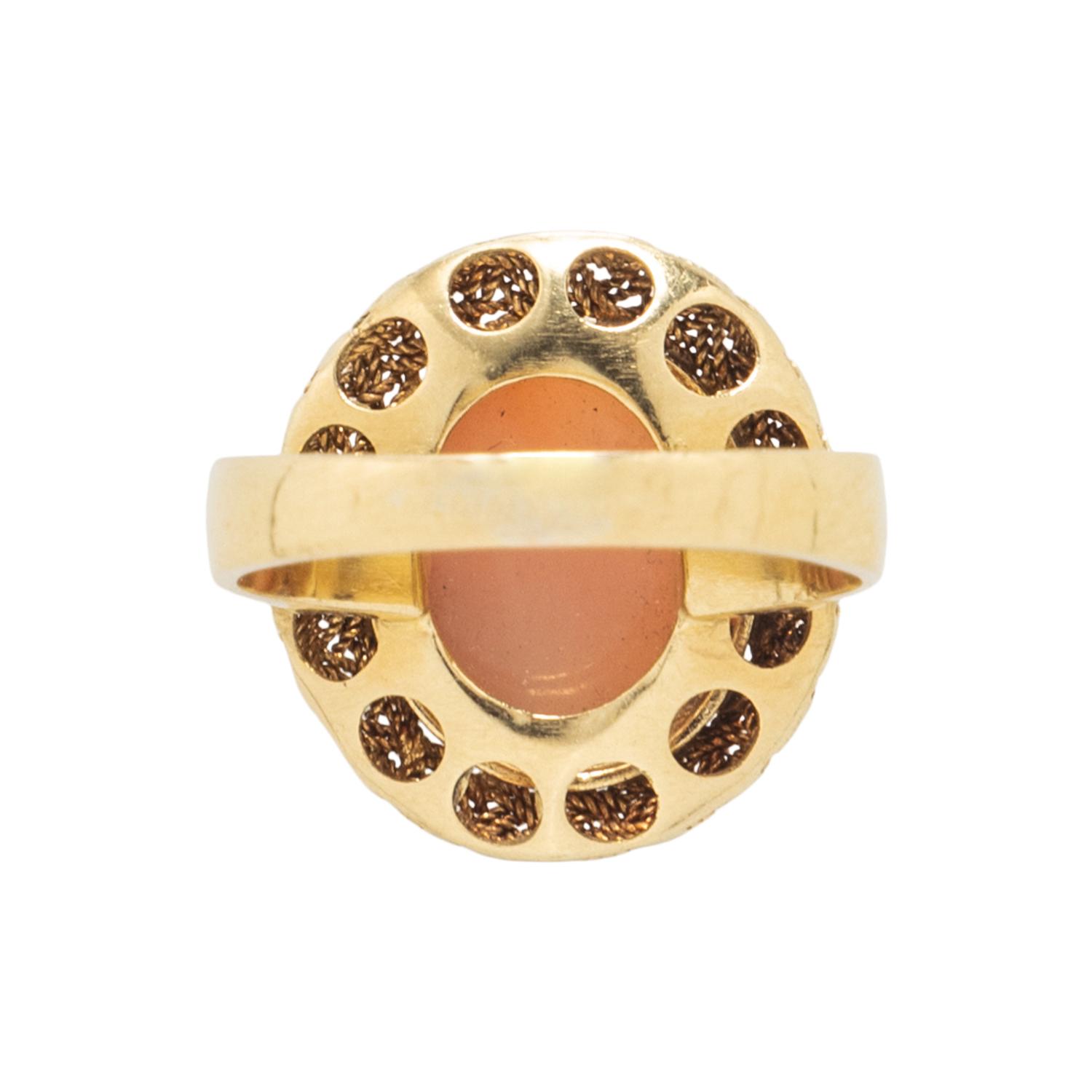CORAL NECKLACE AND ORANGE STONE RING