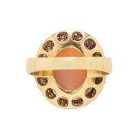 CORAL NECKLACE AND ORANGE STONE RING