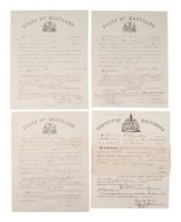 [CIVIL WAR-MARYLAND]. Applications for support & pre-war bonds of appropriations for miltias.