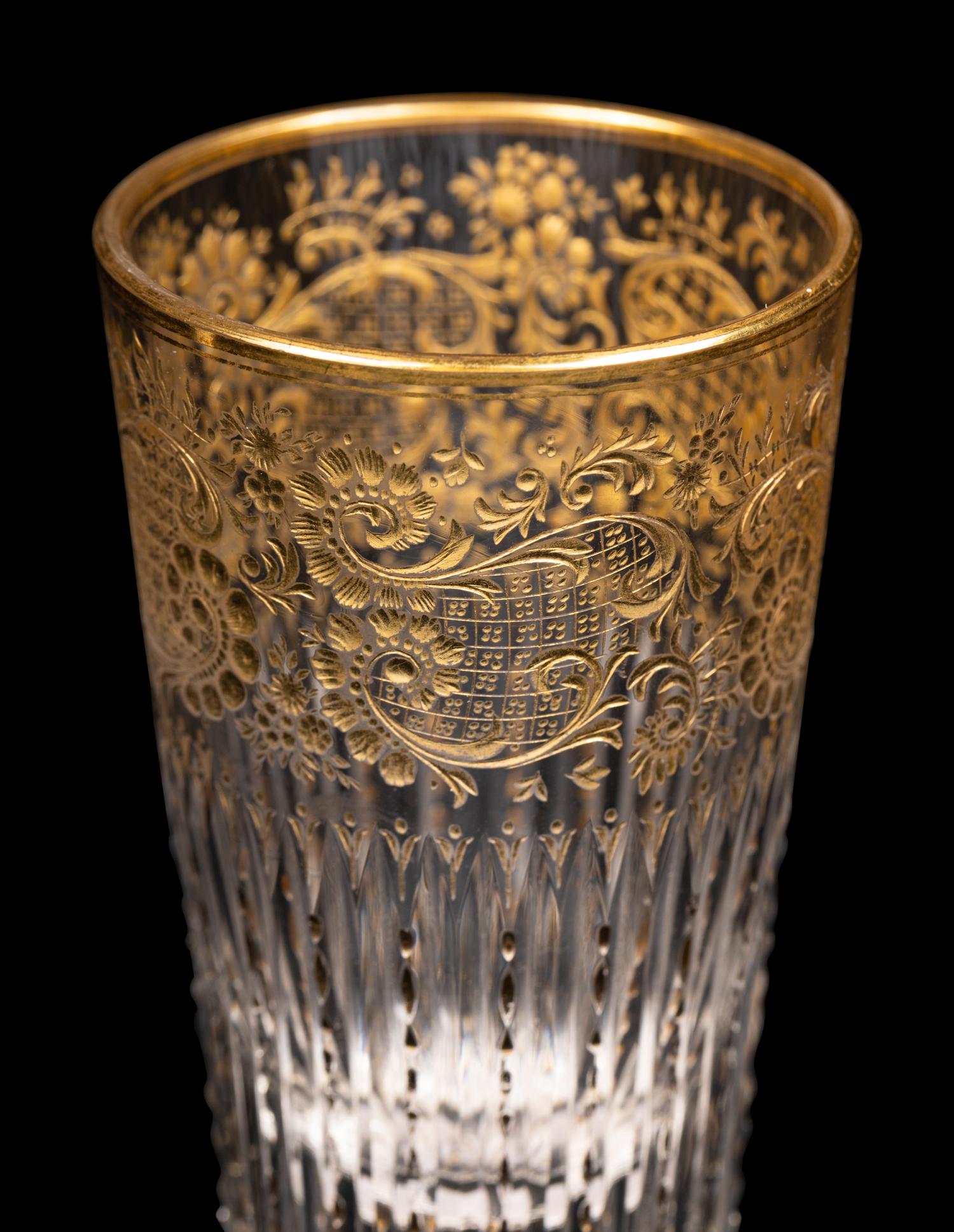 A Set of Thirty-Two Gilt-Decorated Glassware