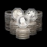 [PRIVATE ISSUE] A Group of 49 Franklin Mint-National Commemorative Society Silver Proof Rounds