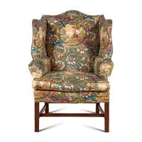 A Chintz Upholstered Wingback Armchair