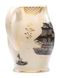 A Liverpool Transfer-Printed Creamware 'Washington in Apotheosis' Pitcher