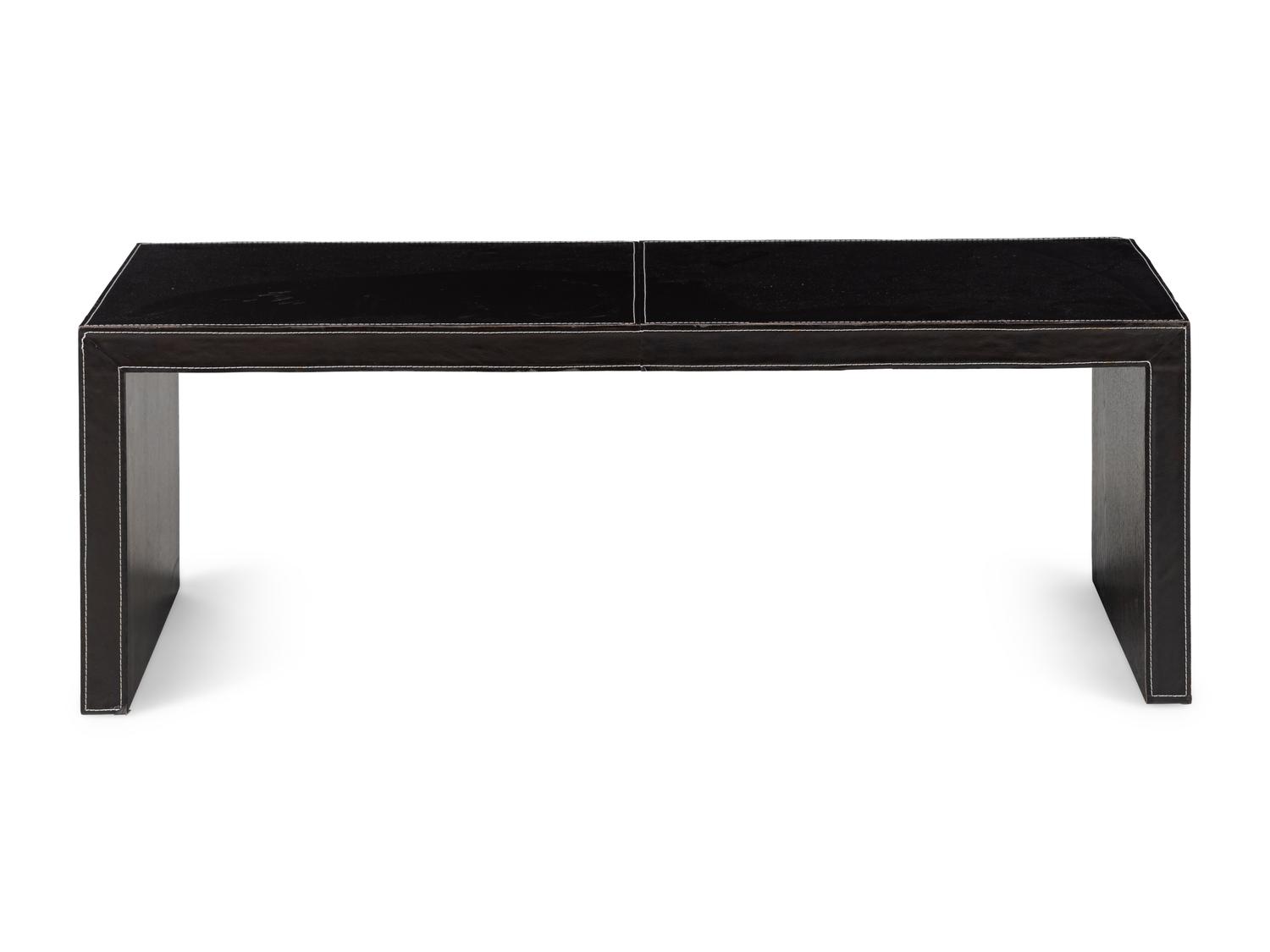 A Contemporary Leather Veneered Low Table