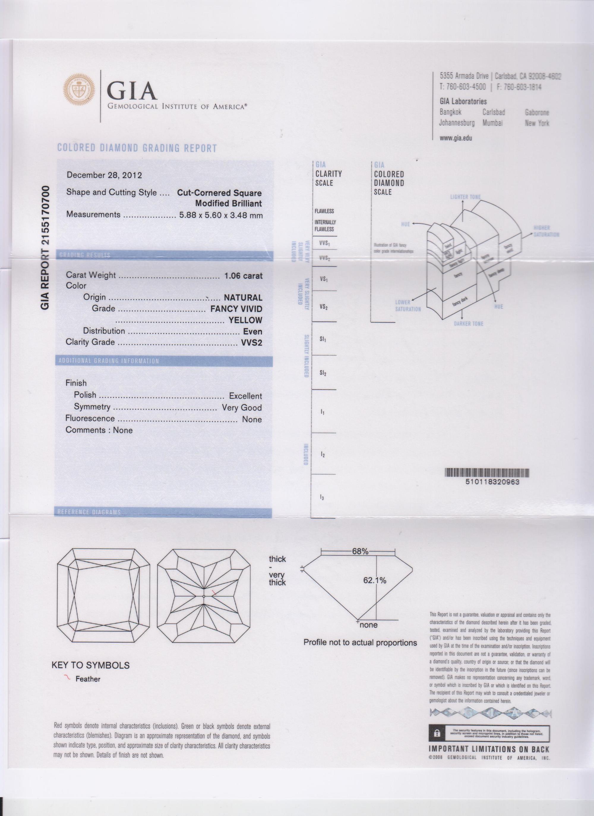 A Pair of Platinum, Fancy Colored Diamond and Diamond Earrings, 3.20 dwts.