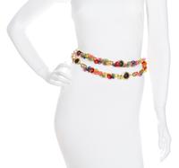 A Gianni Versace Multicolor Floral and Greco Link Belt, 52.5"- 55" x .75"; Medallions: 1" x 1".