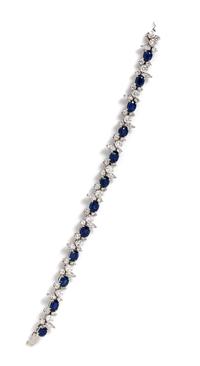 A White Gold, Sapphire and Diamond Bracelet,