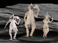 Hopi Sterling Silver Overlay Mudhead Pins / Brooches