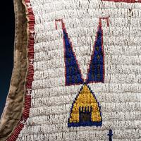 Sioux Beaded Hide Vest, with Inverted American Flags