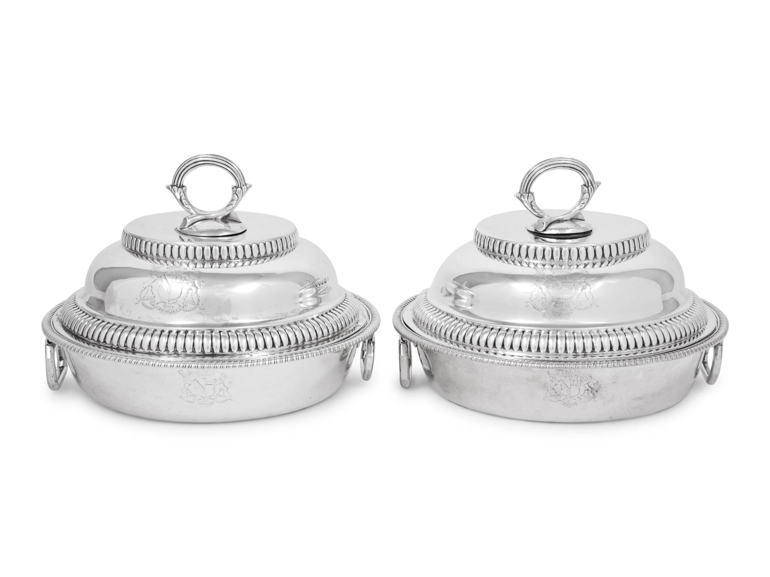 A Pair of George III Silver Covered Entrée Dishes