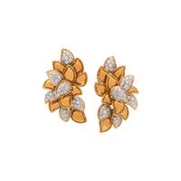 SABBADINI, YELLOW GOLD AND DIAMOND EARCLIPS