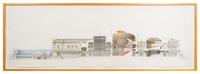 A Large Neoclassical Architectural Section Plan 100 X 35 1/2 inches — PROBABLY CIRCA 1880