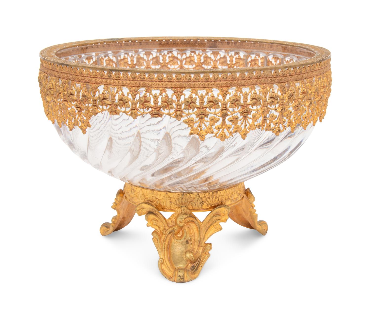 A Baccarat Gilt Metal Mounted Center Bowl