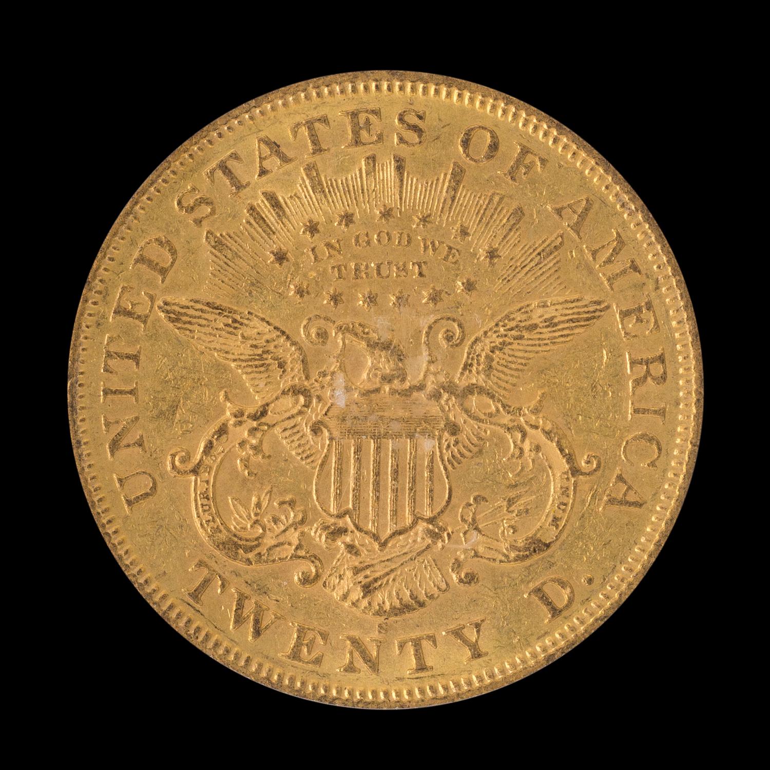 A United States 1870-S Liberty Head $20 Gold Coin