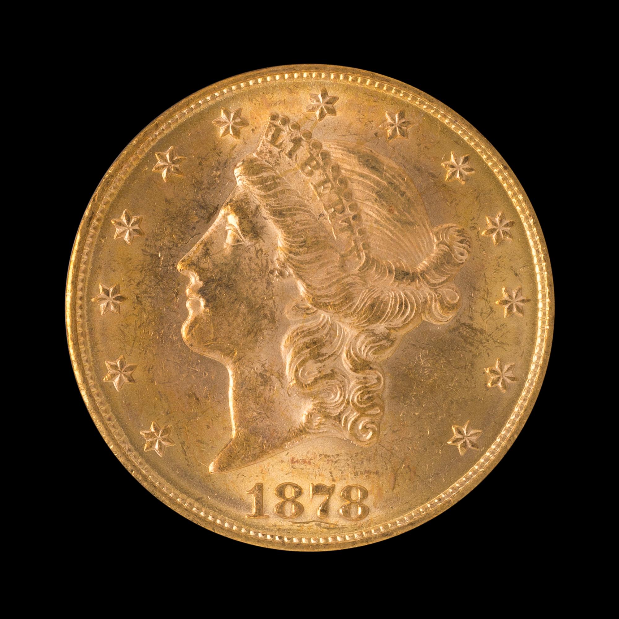 A United States 1878 Liberty Head $20 Gold Coin