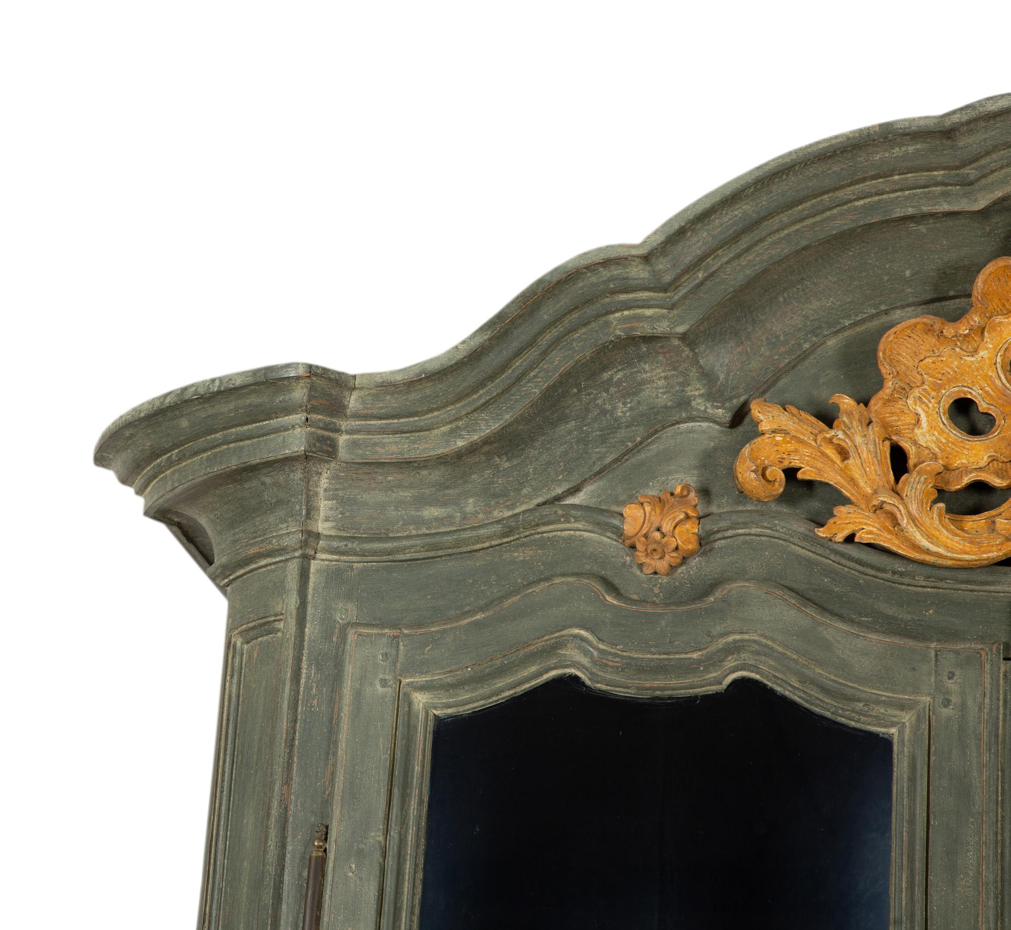 A French or Italian Painted Vitrine Cabinet