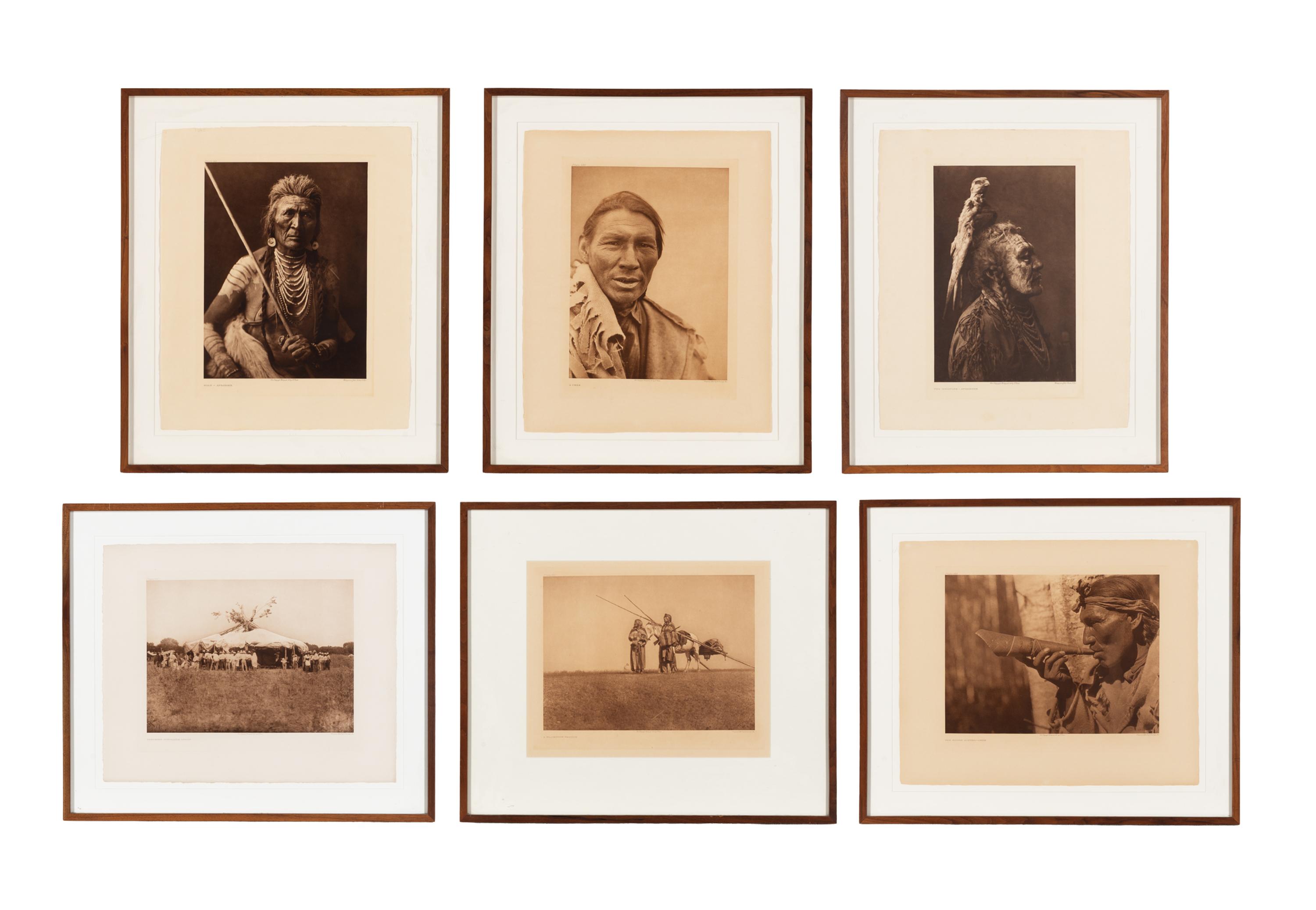 [Native American]. Curtis, Edward S. (1868-1952). A group of 6 large photogravures, comprising: