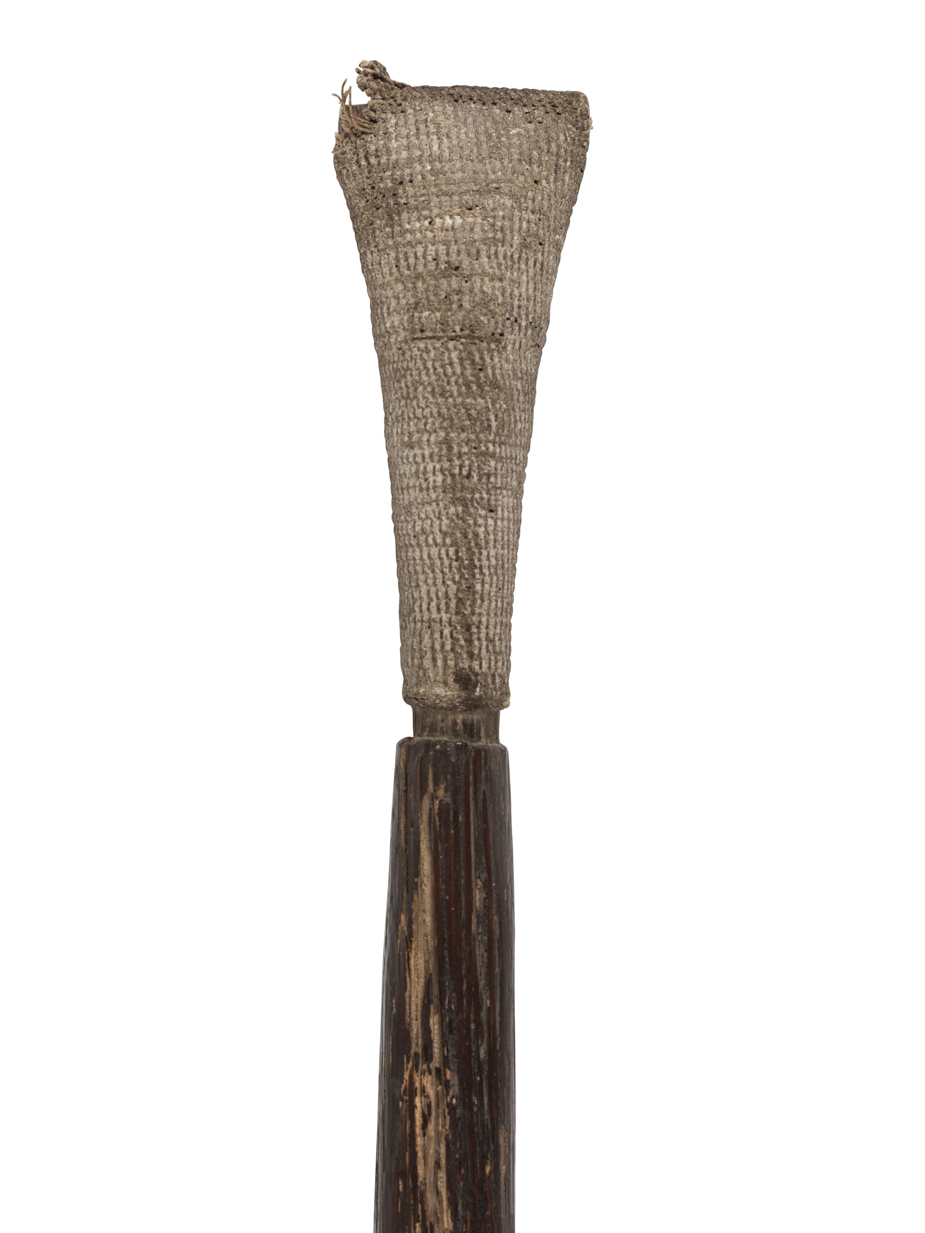 Polynesian Canoe Paddle, with Carved Decorations