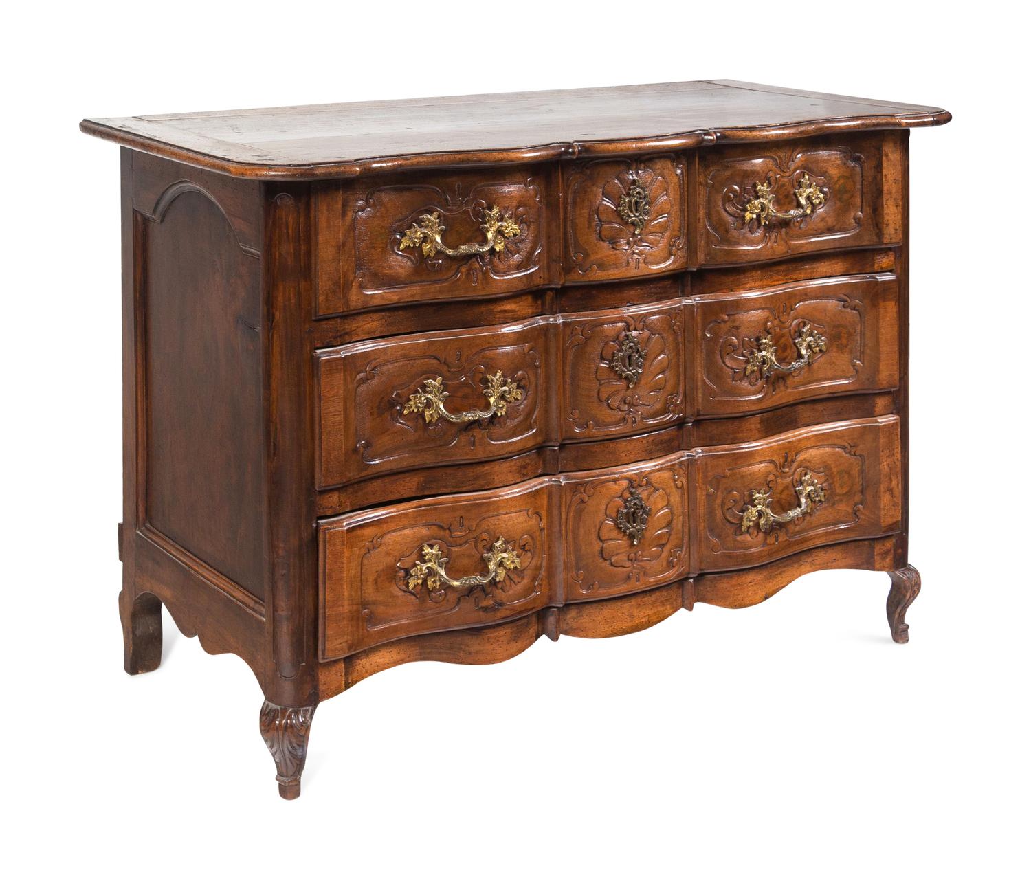 A Provincial Louis XV Walnut Commode