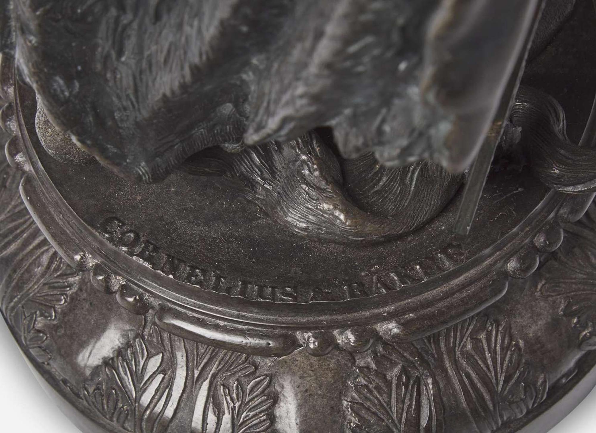 An bronzed zinc allegorical figure of America, Cornelius & Baker, Philadelphia, PA, circa 1855