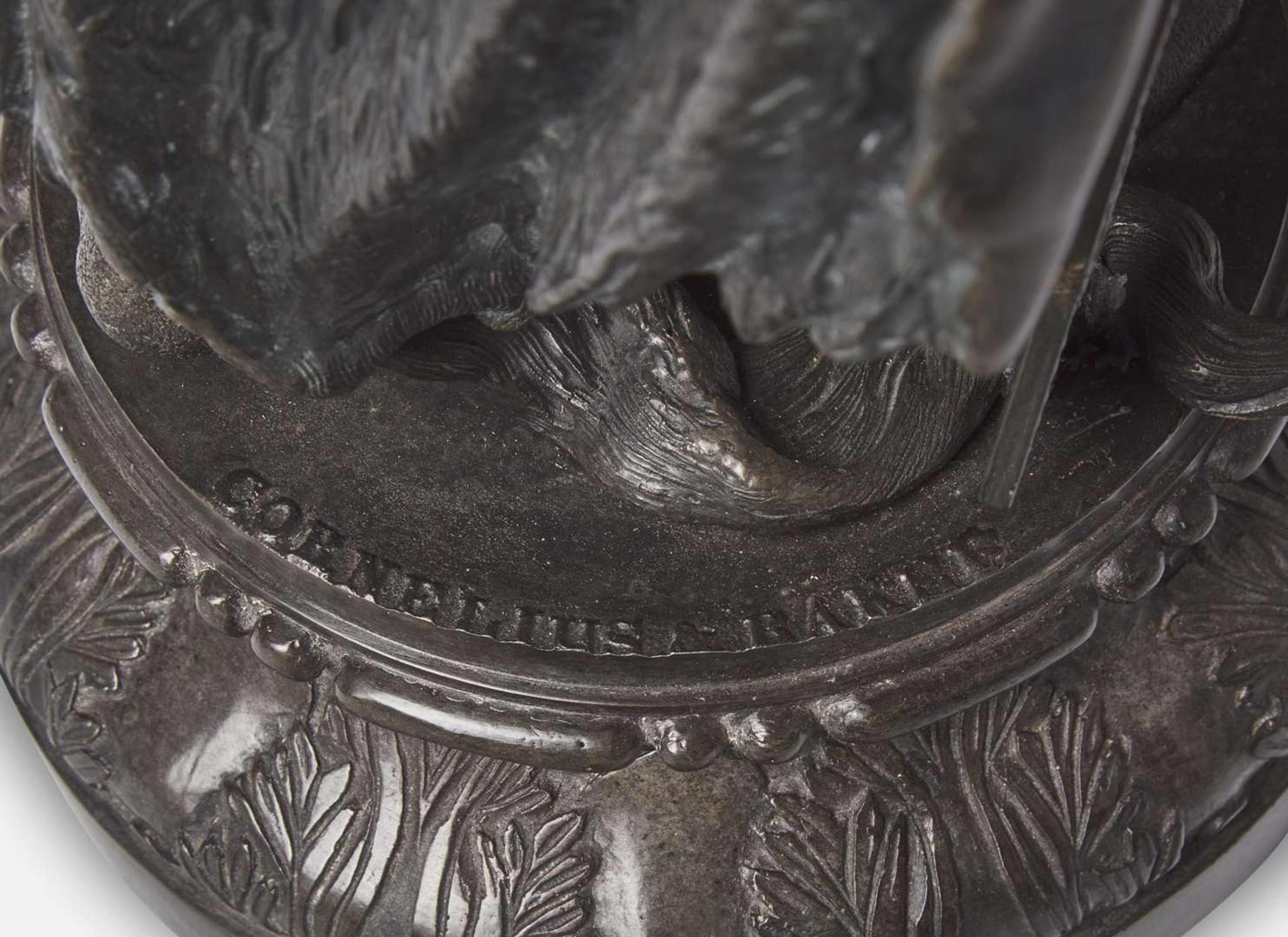 An bronzed zinc allegorical figure of America, Cornelius & Baker, Philadelphia, PA, circa 1855