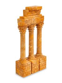 A Grand Tour Style Carved Marble Model of Ruins